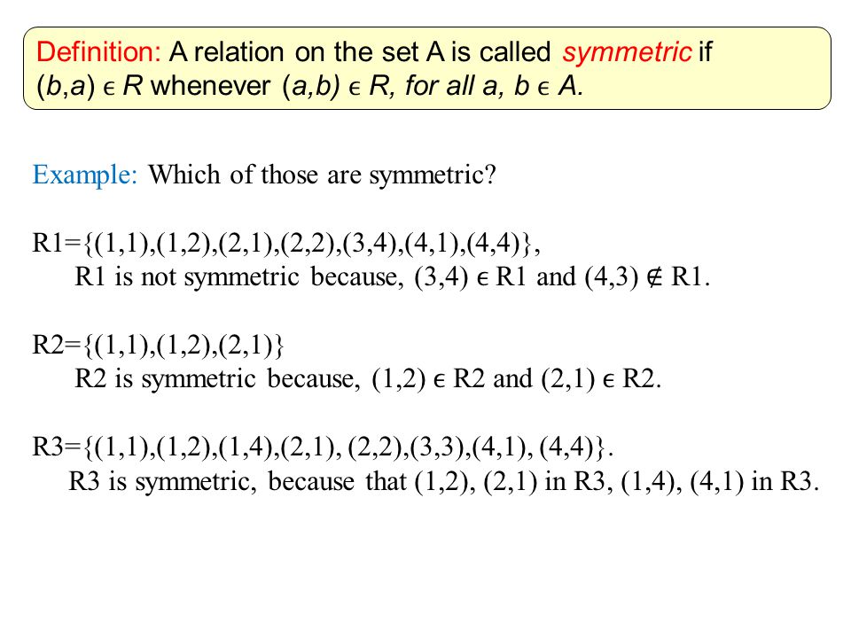 Example Of Symmetric